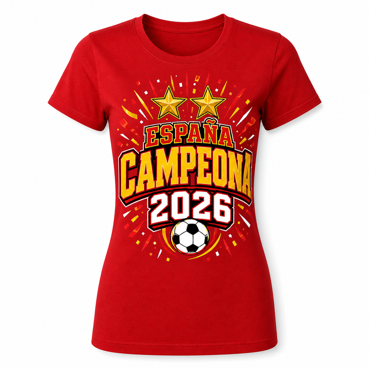 Camiseta España Campeona 2026 de Fútbol para Mujer