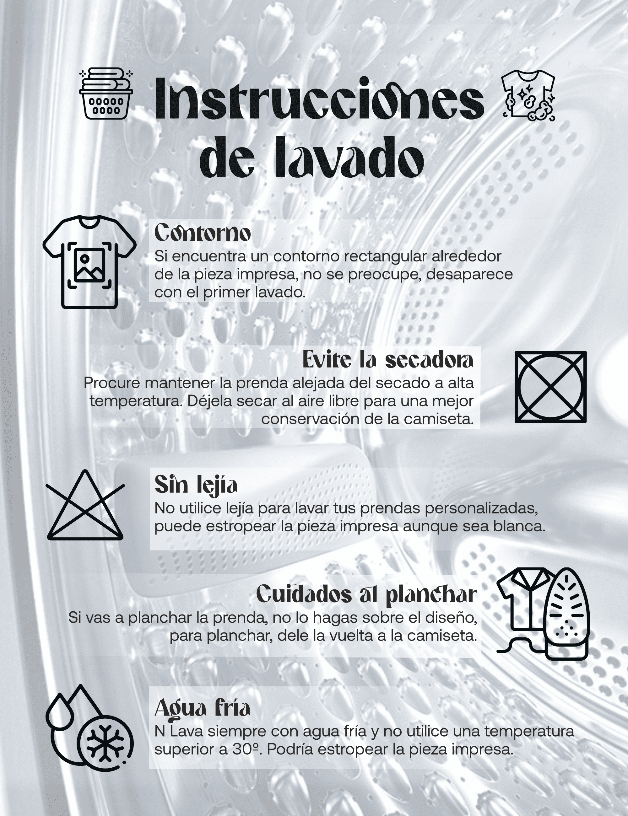 Instrucciones de lavado para camisetas de despedida de soltera – Cuida tu prenda.