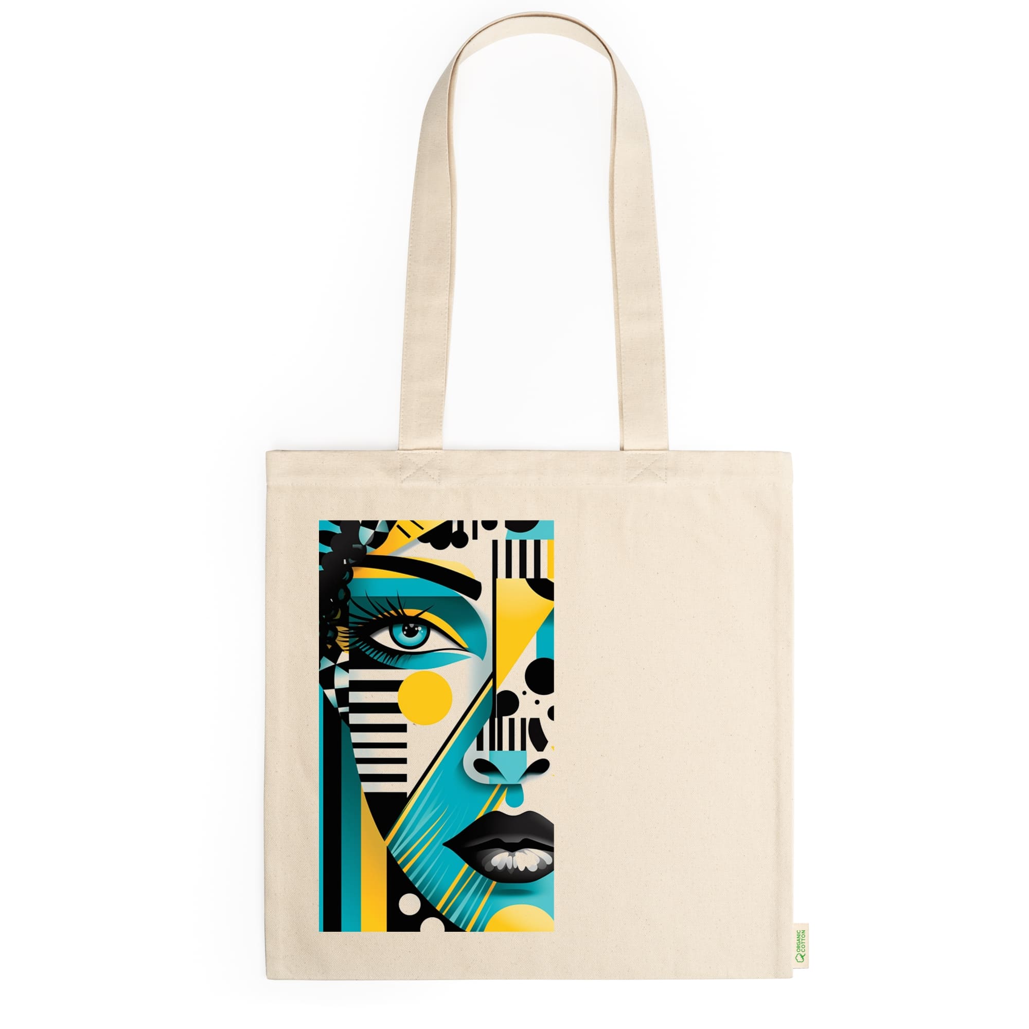 Tote bag algodón orgánico con diseño estampado Blue Eyes