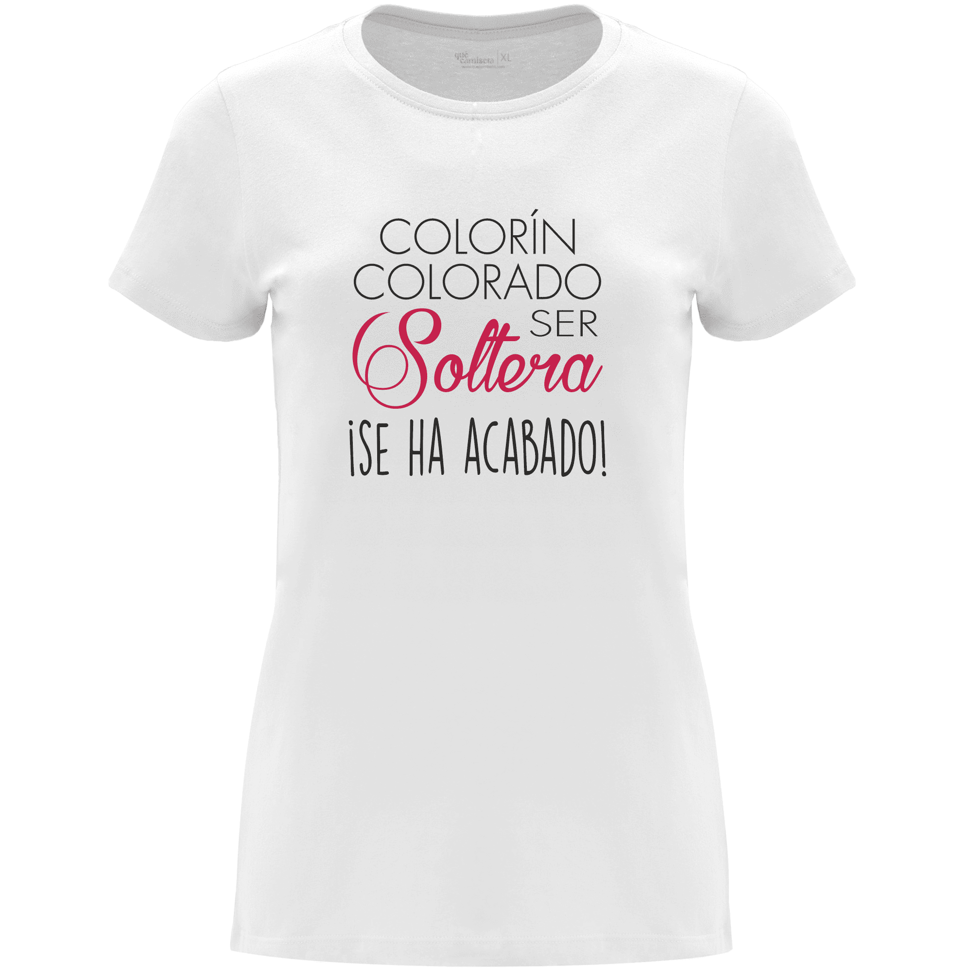 Camiseta despedida de soltera para amigas de la novia en algodón orgánico – Diseño Colorín colorado – Color Blanco