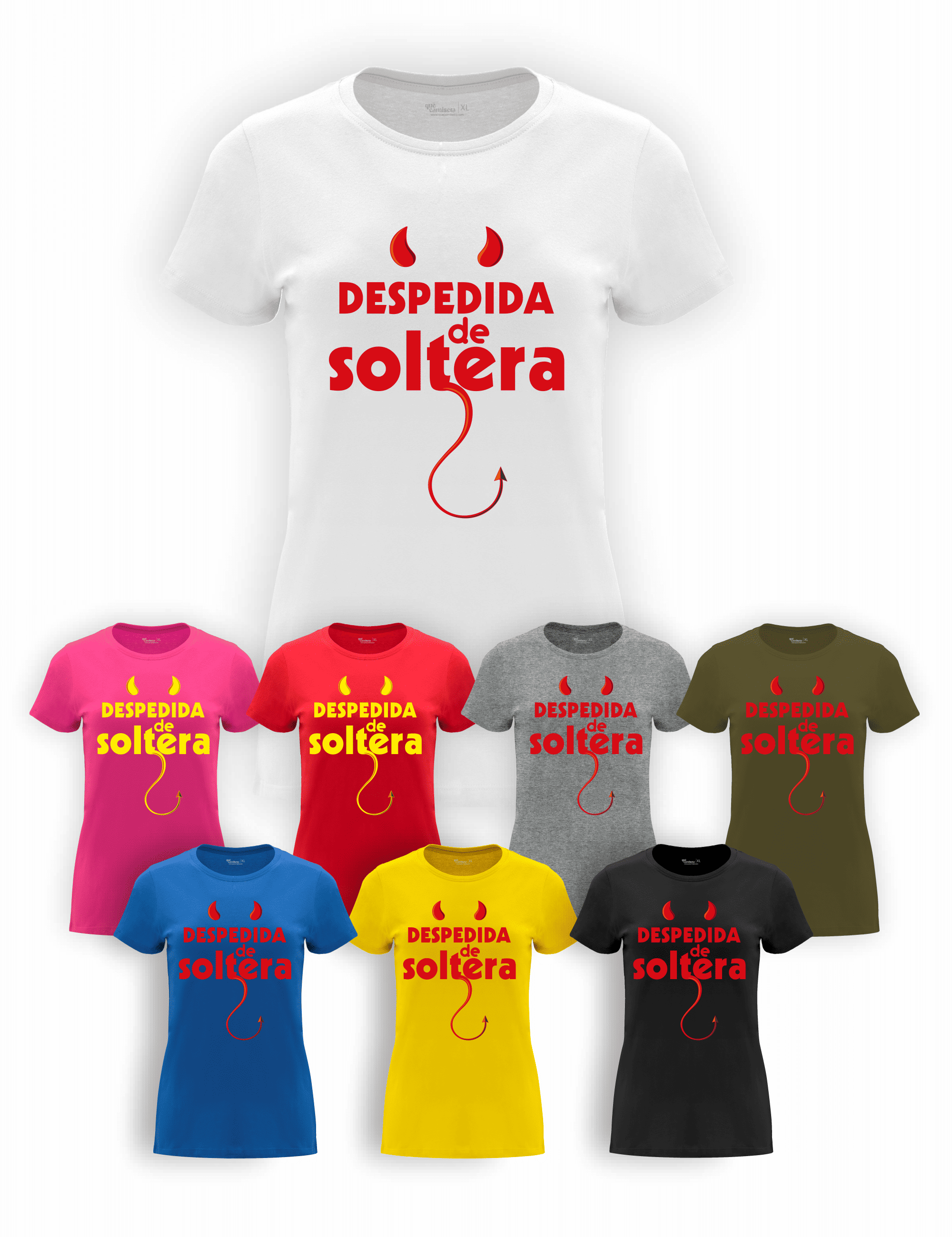 Camiseta "Amigas de la Novia, Diabla" para despedida de soltera – Disponible en varios colores.