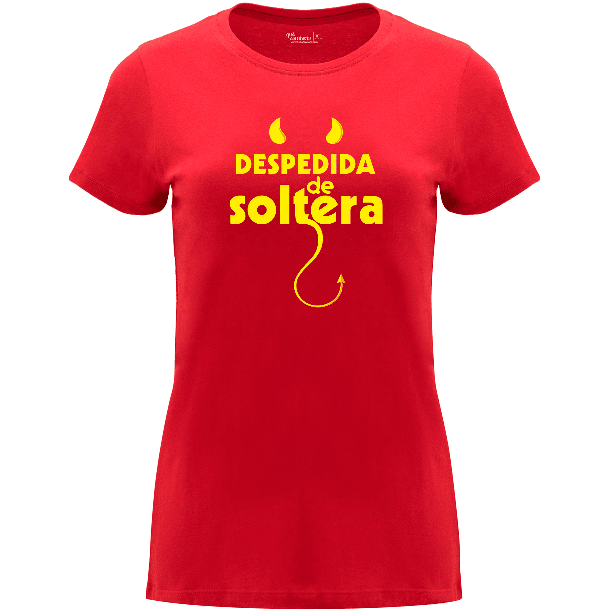 Camiseta despedida de soltera para amigas de la novia en algodón orgánico – Diseño Diabla – Color rojo