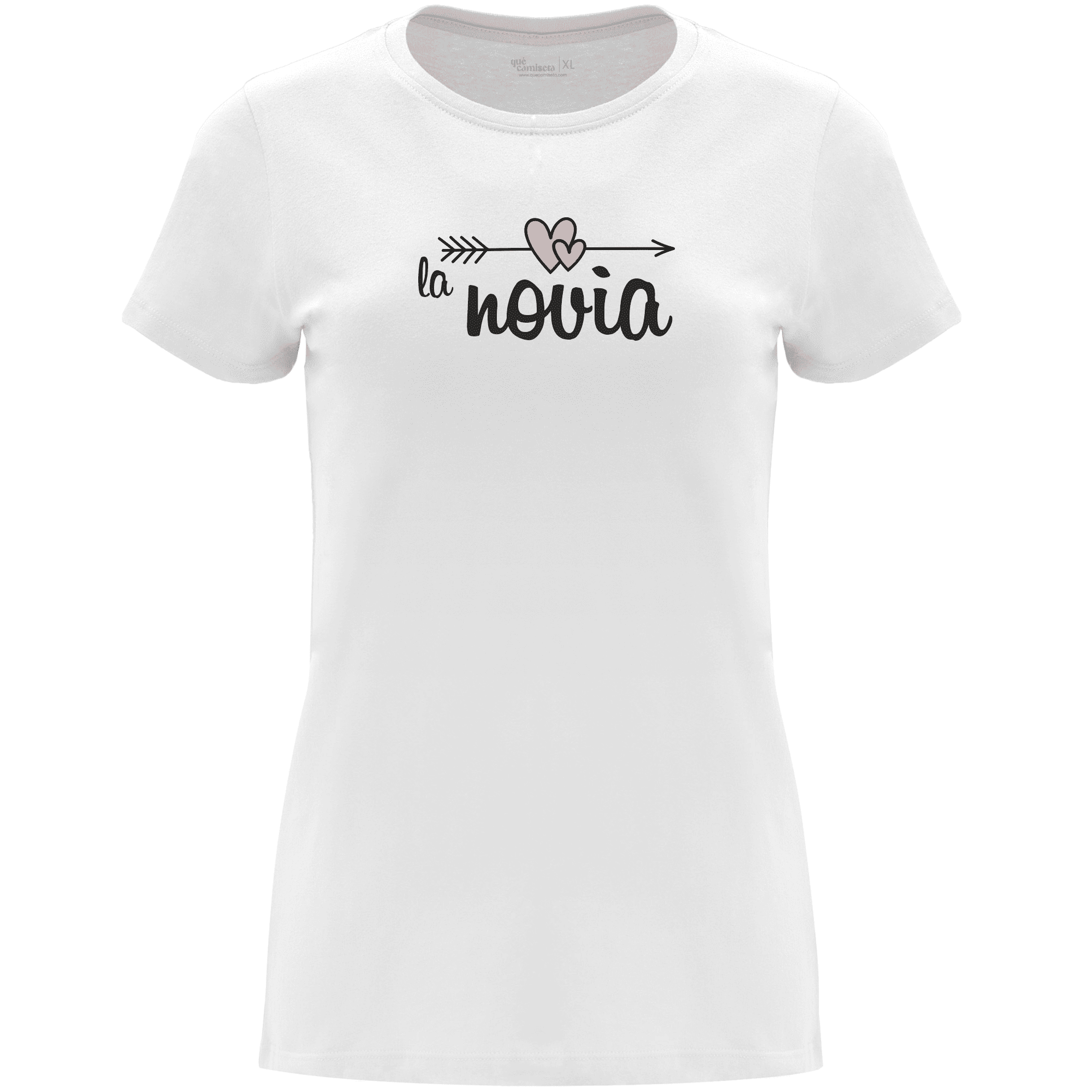 Camiseta despedida de soltera para la novia en algodón orgánico – Diseño La novia – Color Blanco