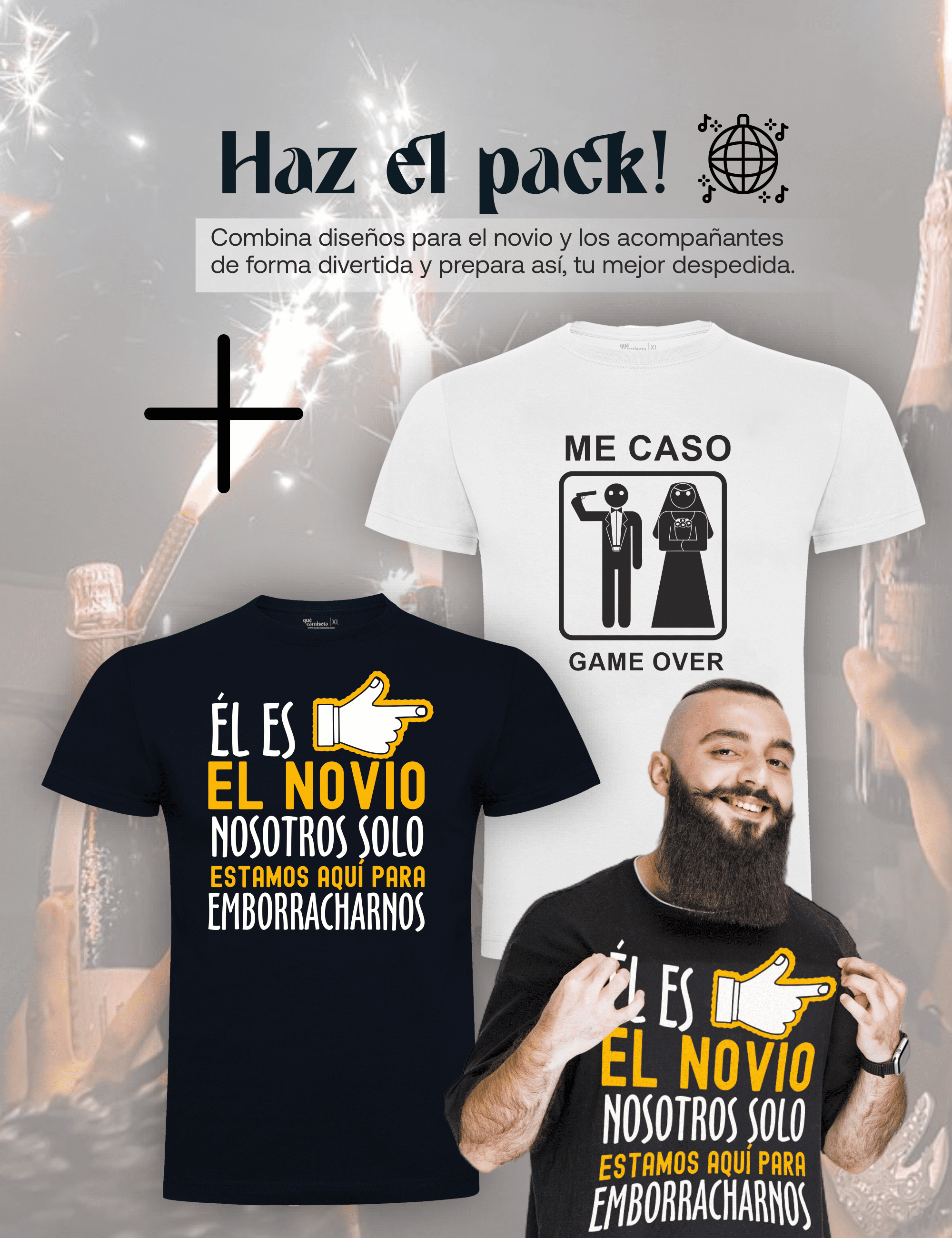 Camiseta "El Novio no soy yo" para despedida de soltero – Disponible en varios colores.