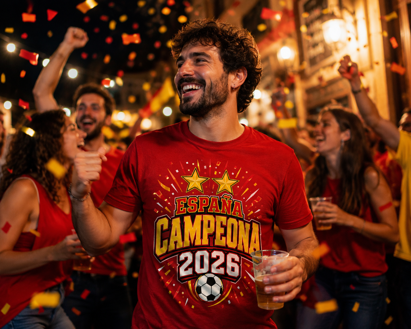 Camiseta España Campeona 2026 de Fútbol para Adulto y Niño
