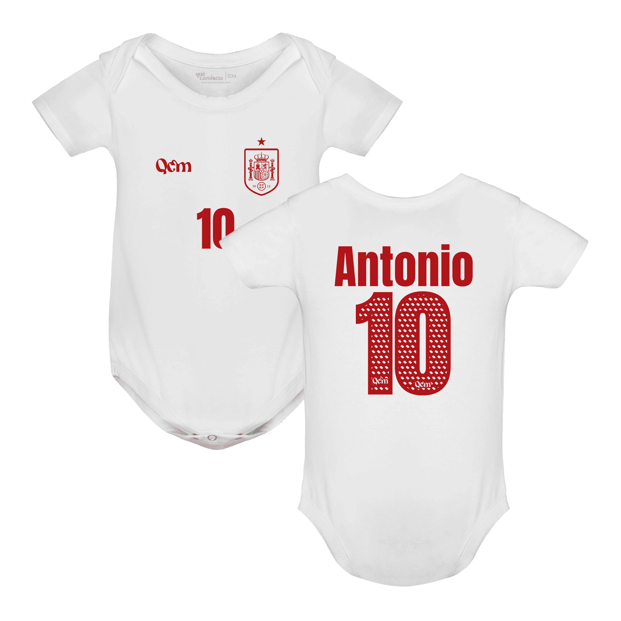 Body de fútbol para bebé personalizado estilo España – no oficial