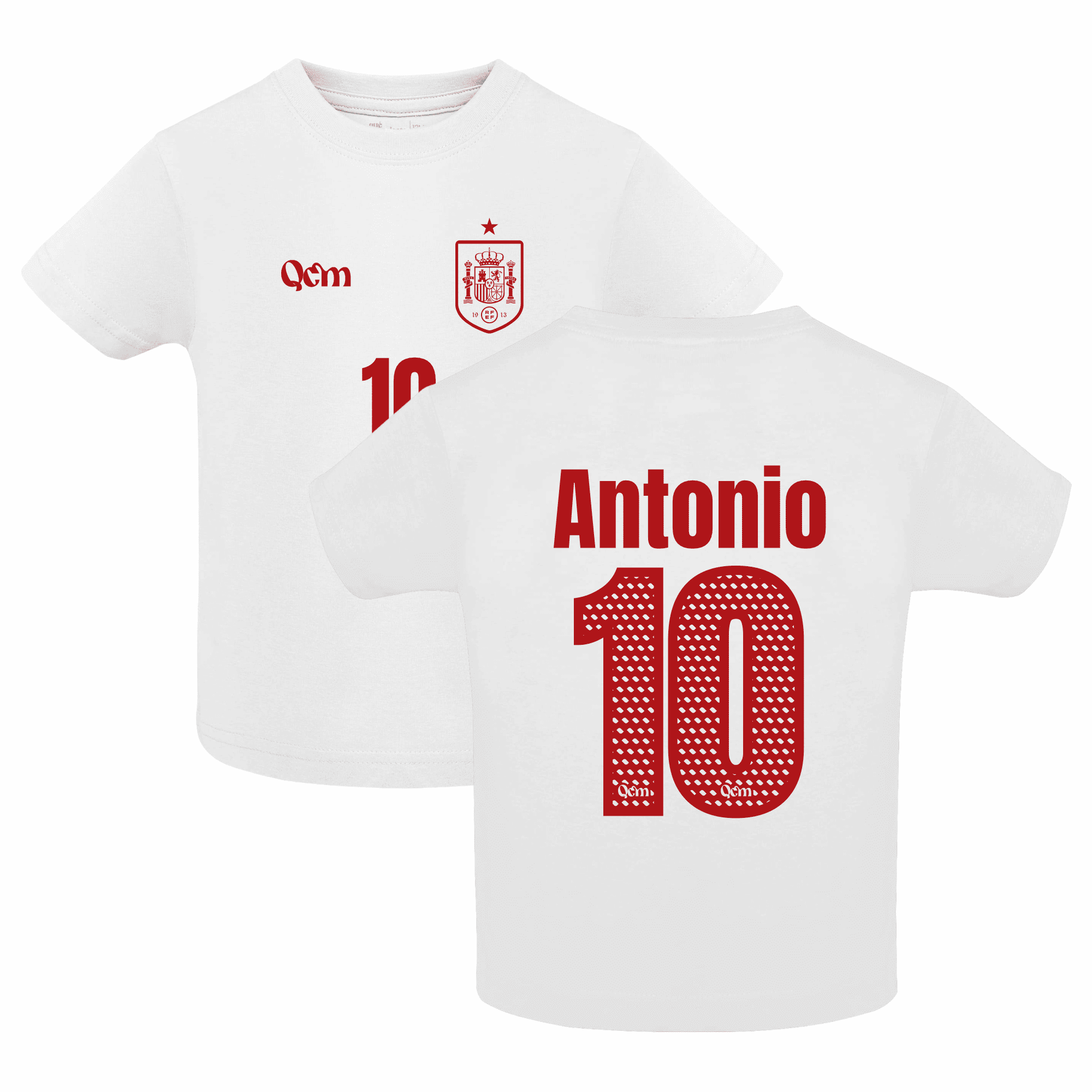 Camiseta de fútbol para niño personalizada estilo España – no oficial