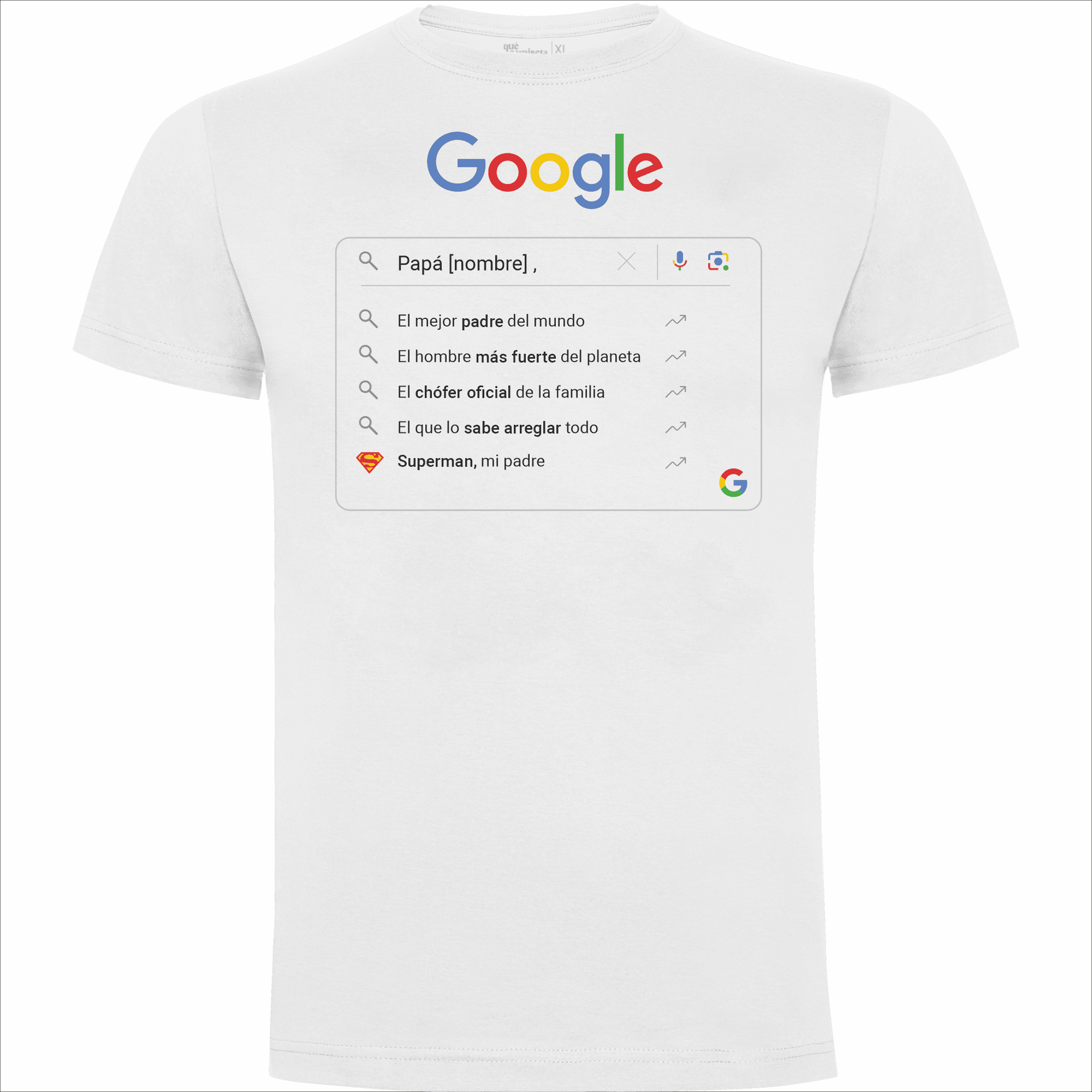 Camiseta Google en color Blanco para el Día del Padre