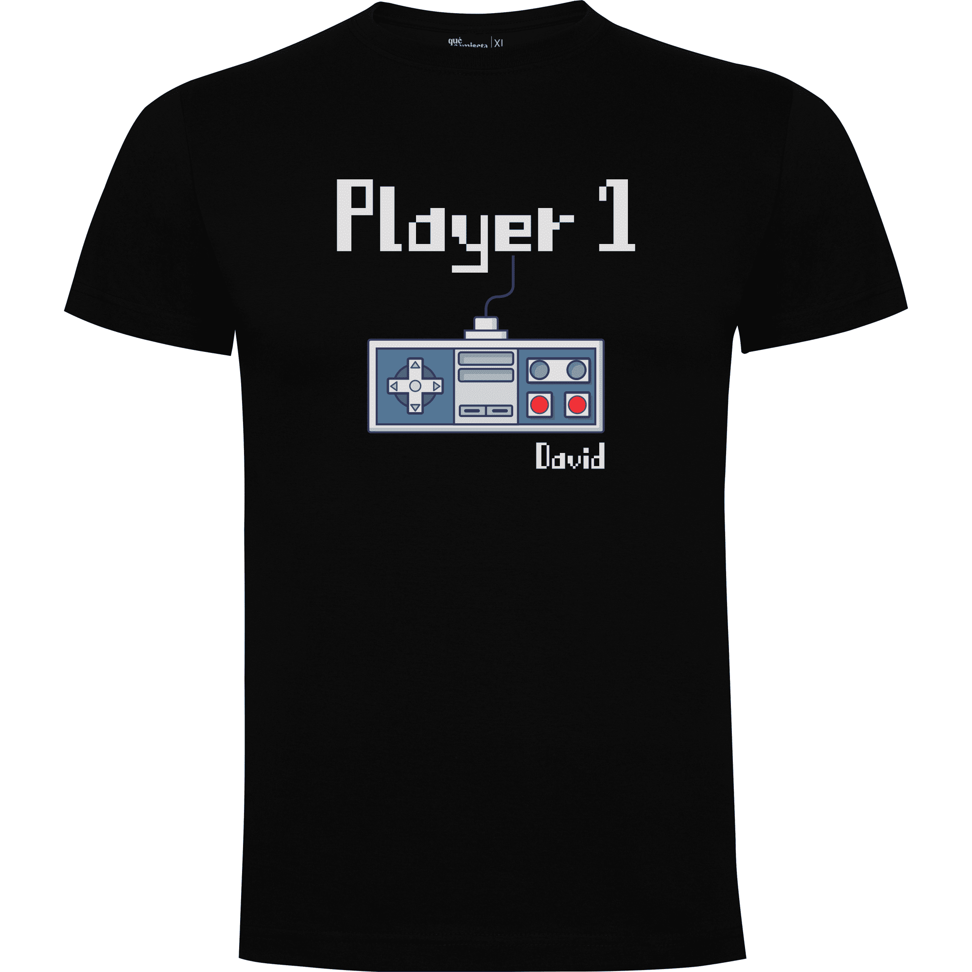 Camiseta Player 1 player 2 en color Negro para el Día del Padre