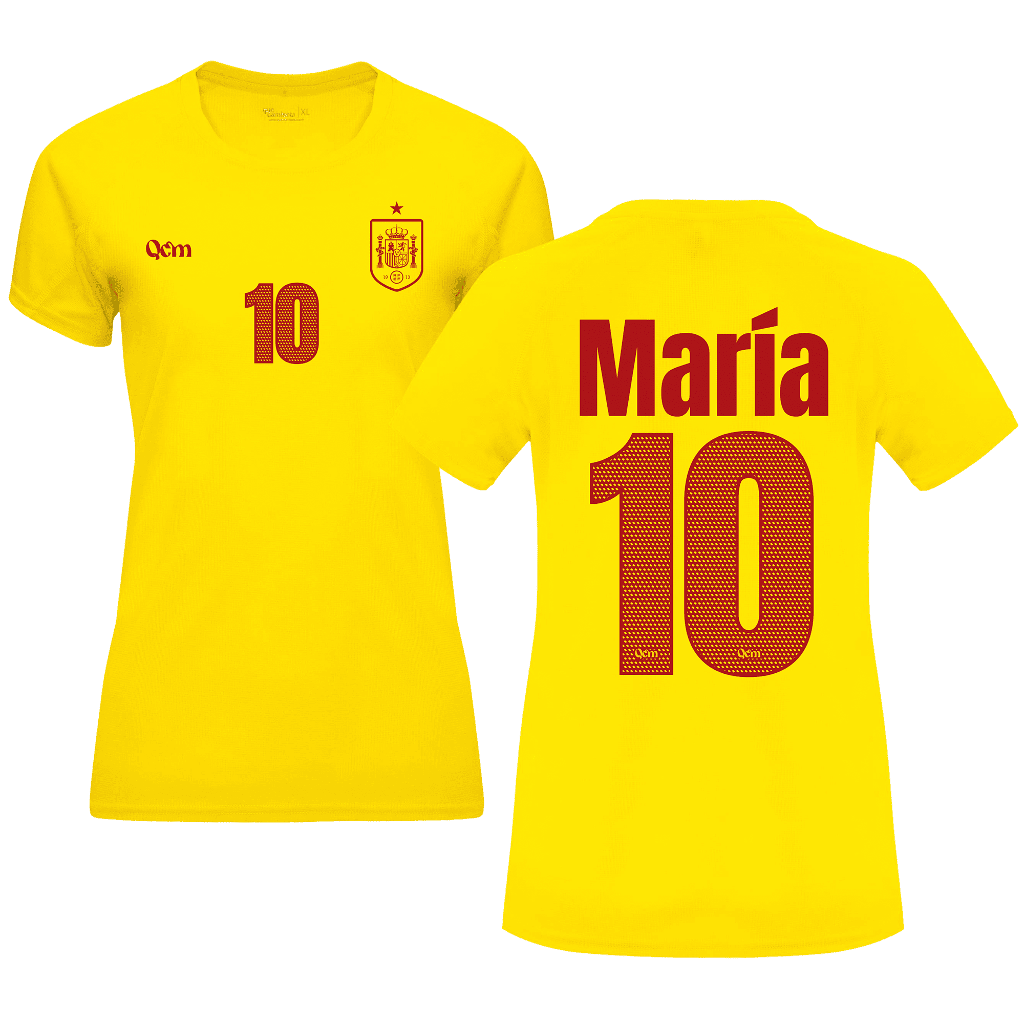 Camiseta de fútbol para mujer personalizada estilo España – no oficial