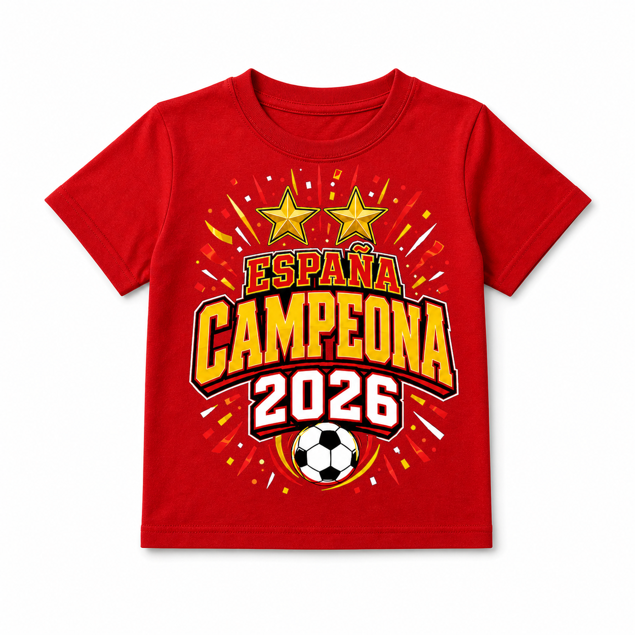 Camiseta España Campeona 2026 de Fútbol para Adulto y Niño
