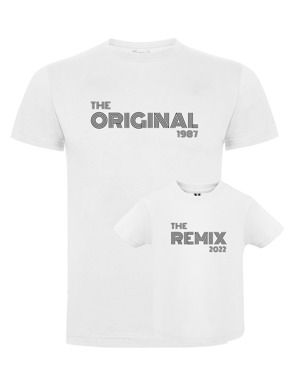 Pack Día del Padre con camiseta para papá y body o camiseta para bebé a juego. Diseño original y remix.