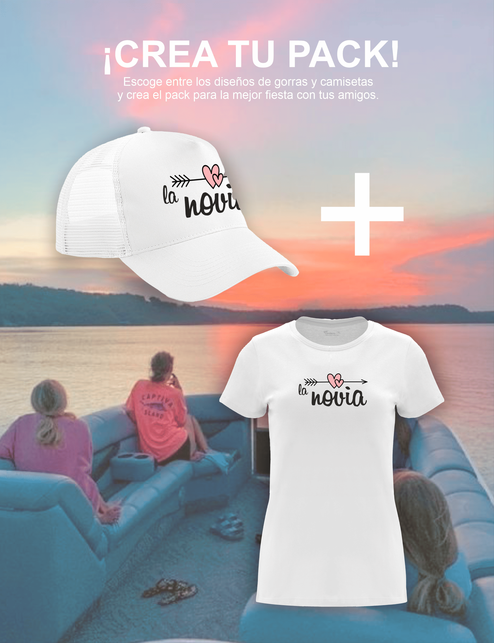 Pack gorra y camiseta La Novia – Despedida de soltera