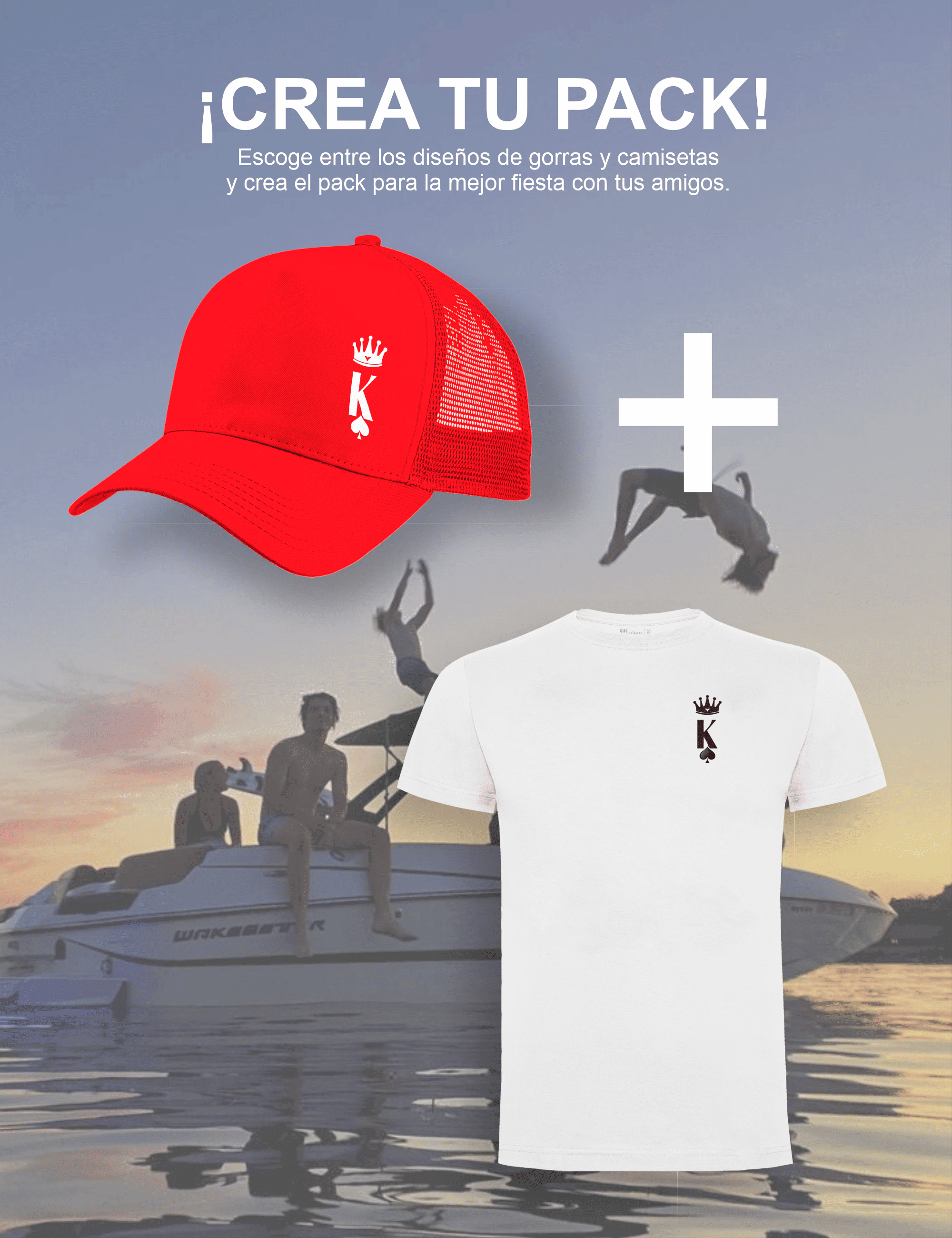 Pack gorra y camiseta Rey – Despedida de soltero