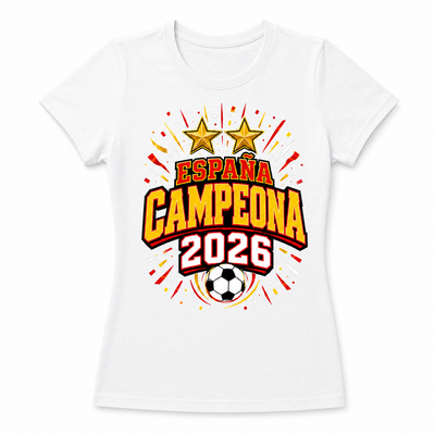 Camiseta España Campeona 2026 de Fútbol para Mujer