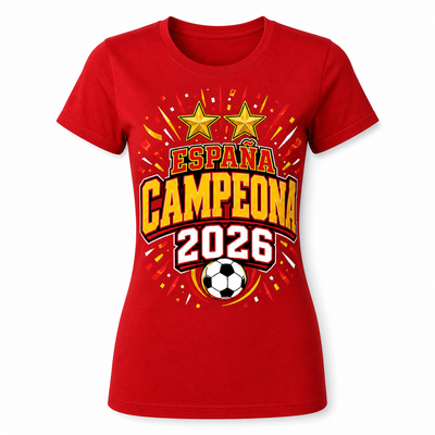 Camiseta España Campeona 2026 de Fútbol para Mujer