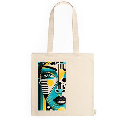 Tote bag algodón orgánico con diseño estampado Blue Eyes