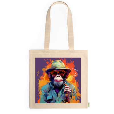 Tote bag de algodón orgánico con diseño Monkey Style