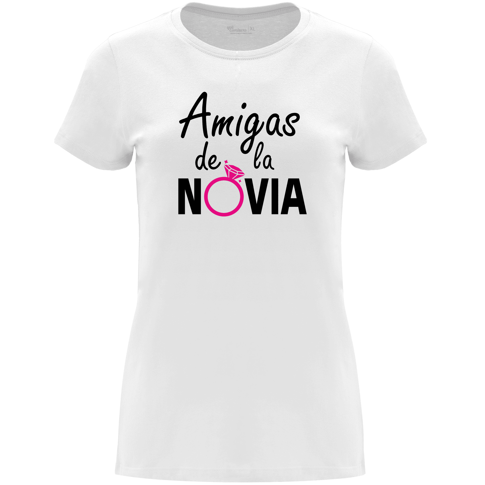 Camiseta despedida de soltera para amigas de la novia en algodón orgánico – Diseño Amigas de la novia – Color Blanco