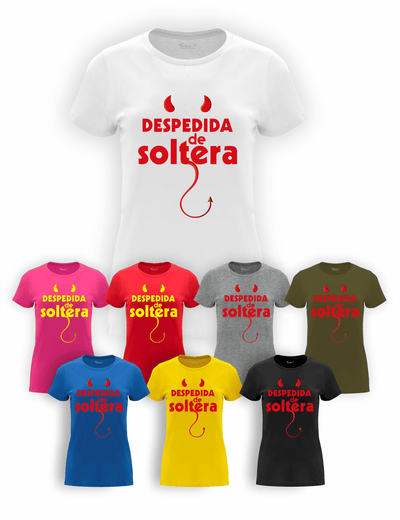Camiseta "Amigas de la Novia, Diabla" para despedida de soltera – Disponible en varios colores.