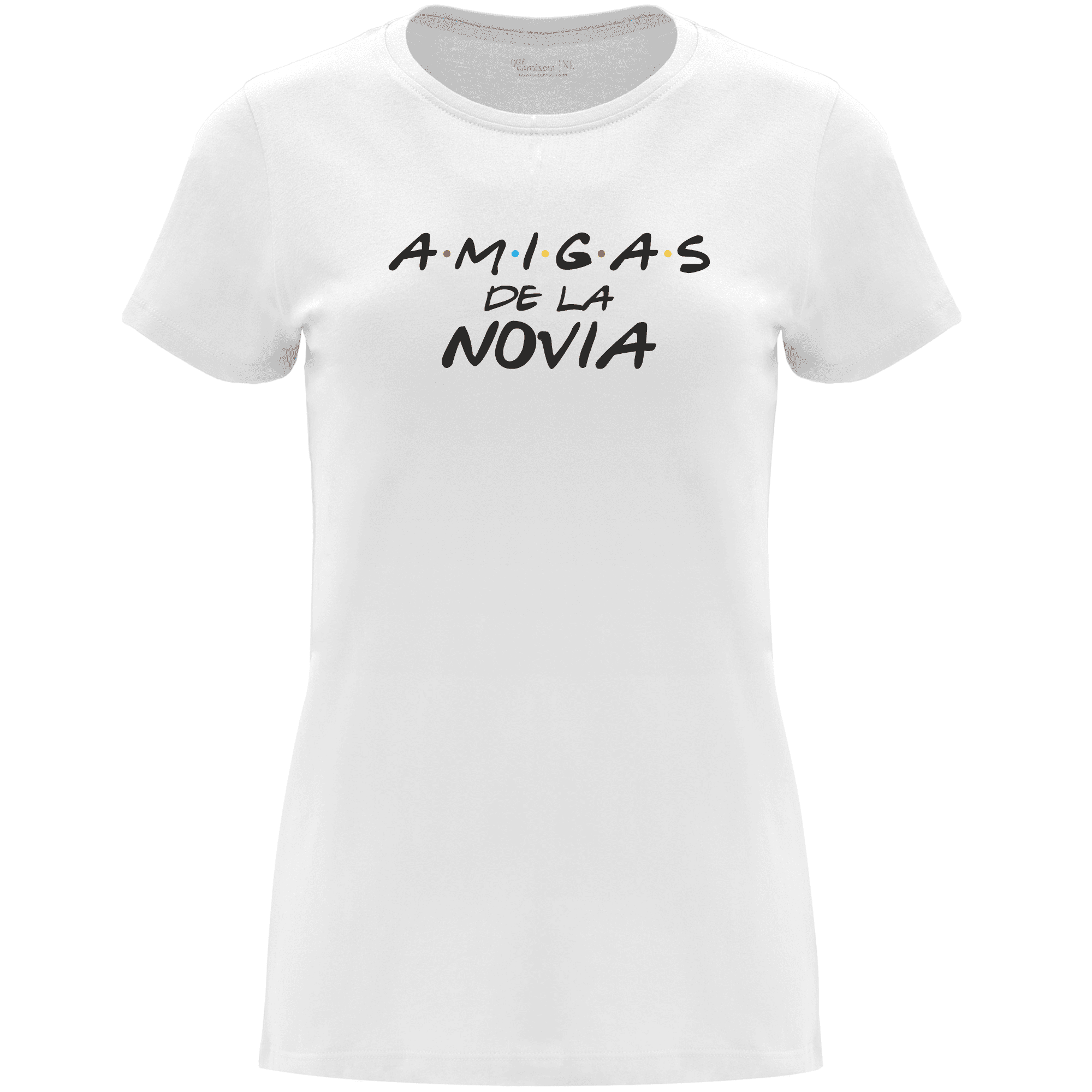 Camiseta despedida de soltera para amigas de la novia en algodón orgánico – Diseño Friends, amigas de la novia – Color Blanco