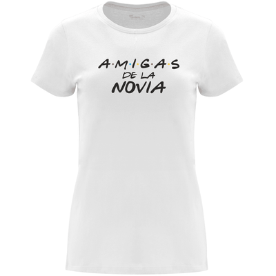 Camiseta despedida de soltera para amigas de la novia en algodón orgánico – Diseño Friends, amigas de la novia – Color Blanco