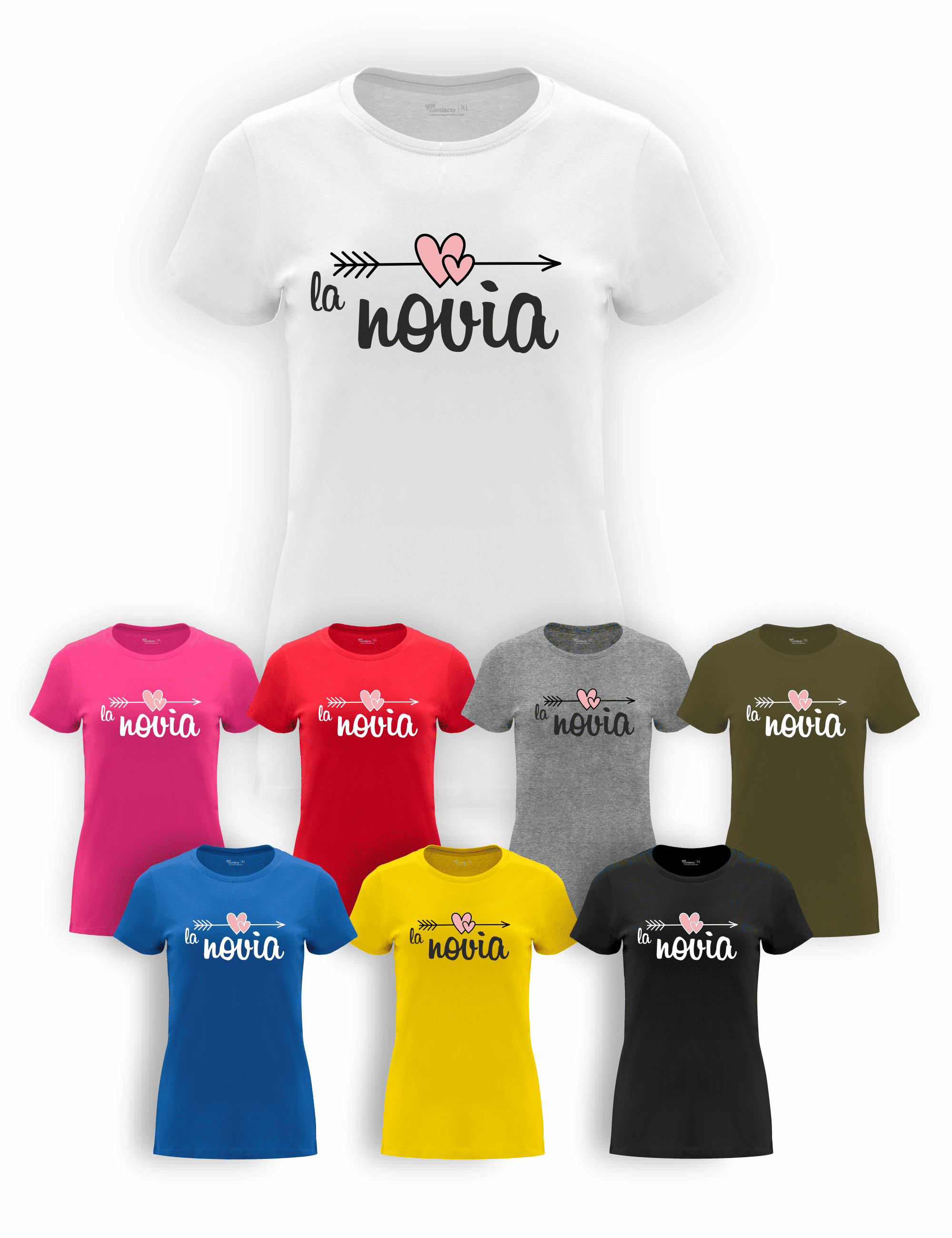 Camiseta "La Novia Friends, la Novia" para despedida de soltera – Disponible en varios colores.