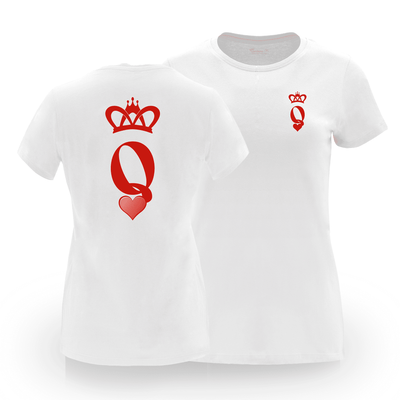 Camiseta despedida de soltera para la novia en algodón orgánico – Diseño Reina – Color blanco