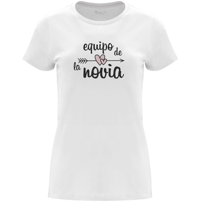 Camiseta despedida de soltera para amigas de la novia en algodón orgánico – Diseño Equipo de la novia – Color Blanco
