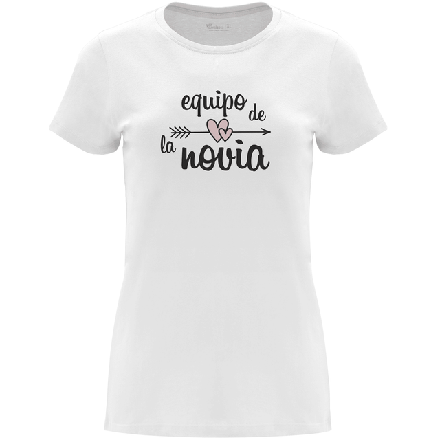 Camiseta despedida de soltera para amigas de la novia en algodón orgánico – Diseño Equipo de la novia – Color Blanco
