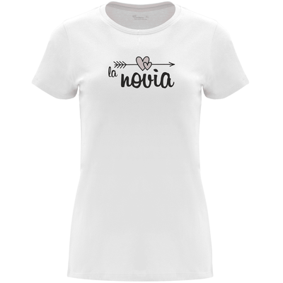 Camiseta despedida de soltera para la novia en algodón orgánico – Diseño La novia – Color Blanco