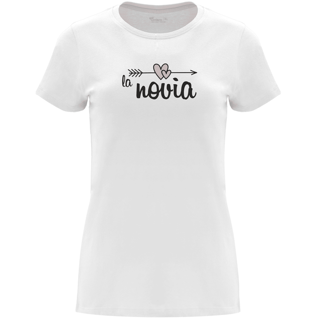 Camiseta despedida de soltera para la novia en algodón orgánico – Diseño La novia – Color Blanco