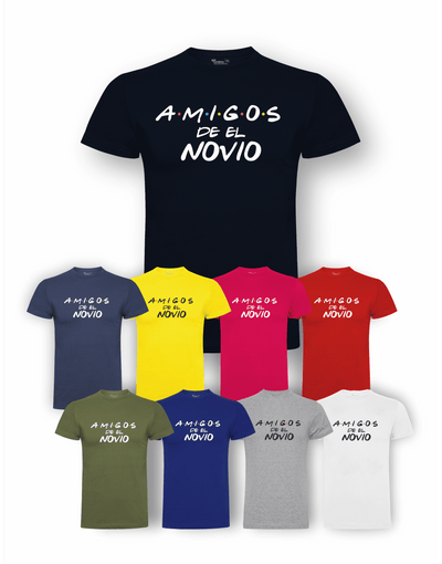 Camiseta de despedida de soltero "Friends, amigos del novio" junto a la camiseta de los amigos – Pack recomendado.