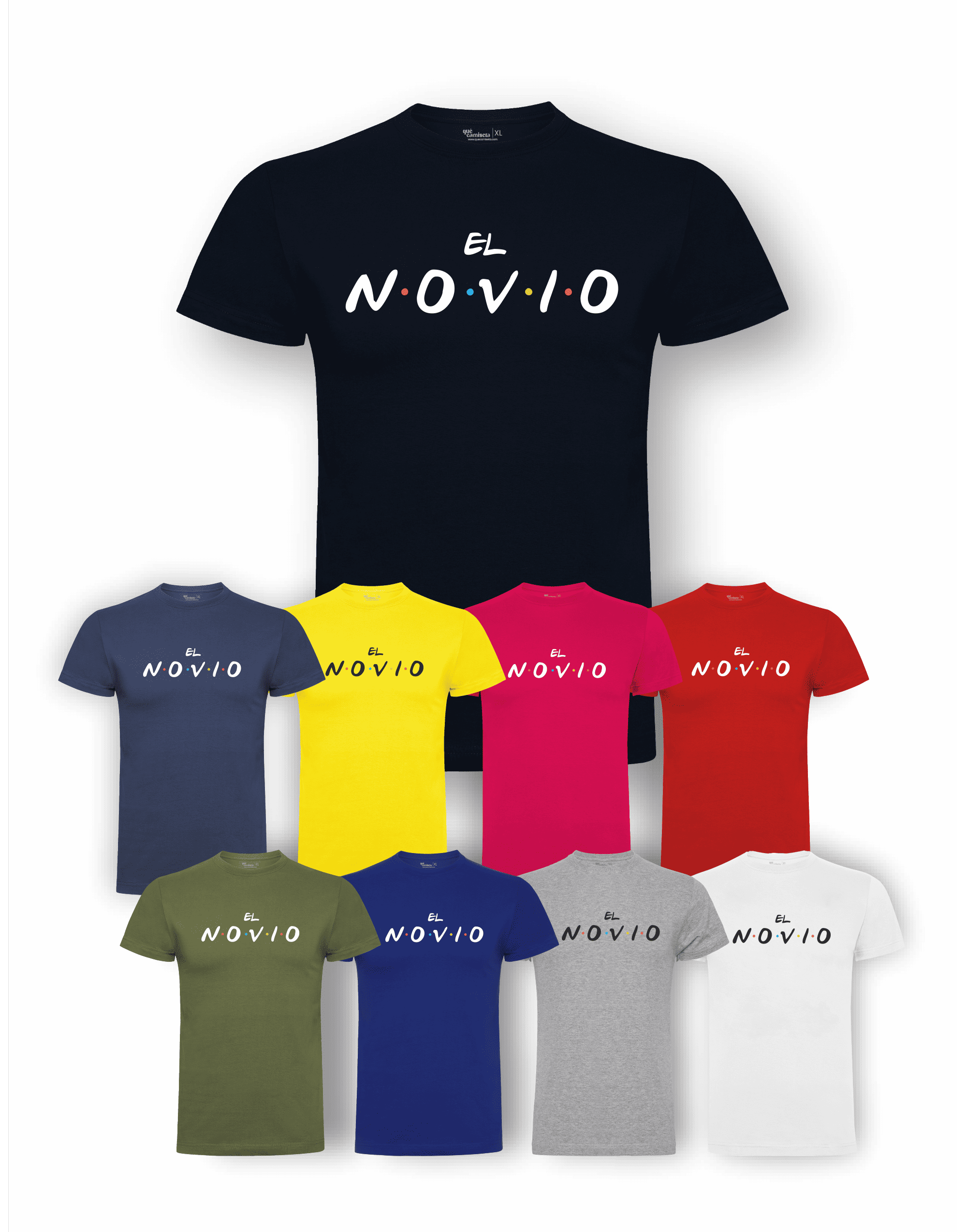Camiseta "Friends, el novio" para despedida de soltero – Disponible en varios colores.