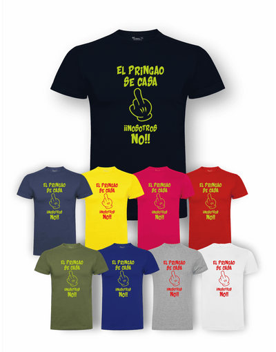 Camiseta de despedida de soltero "El pringao se casa" junto a la camiseta de los amigos – Pack recomendado.