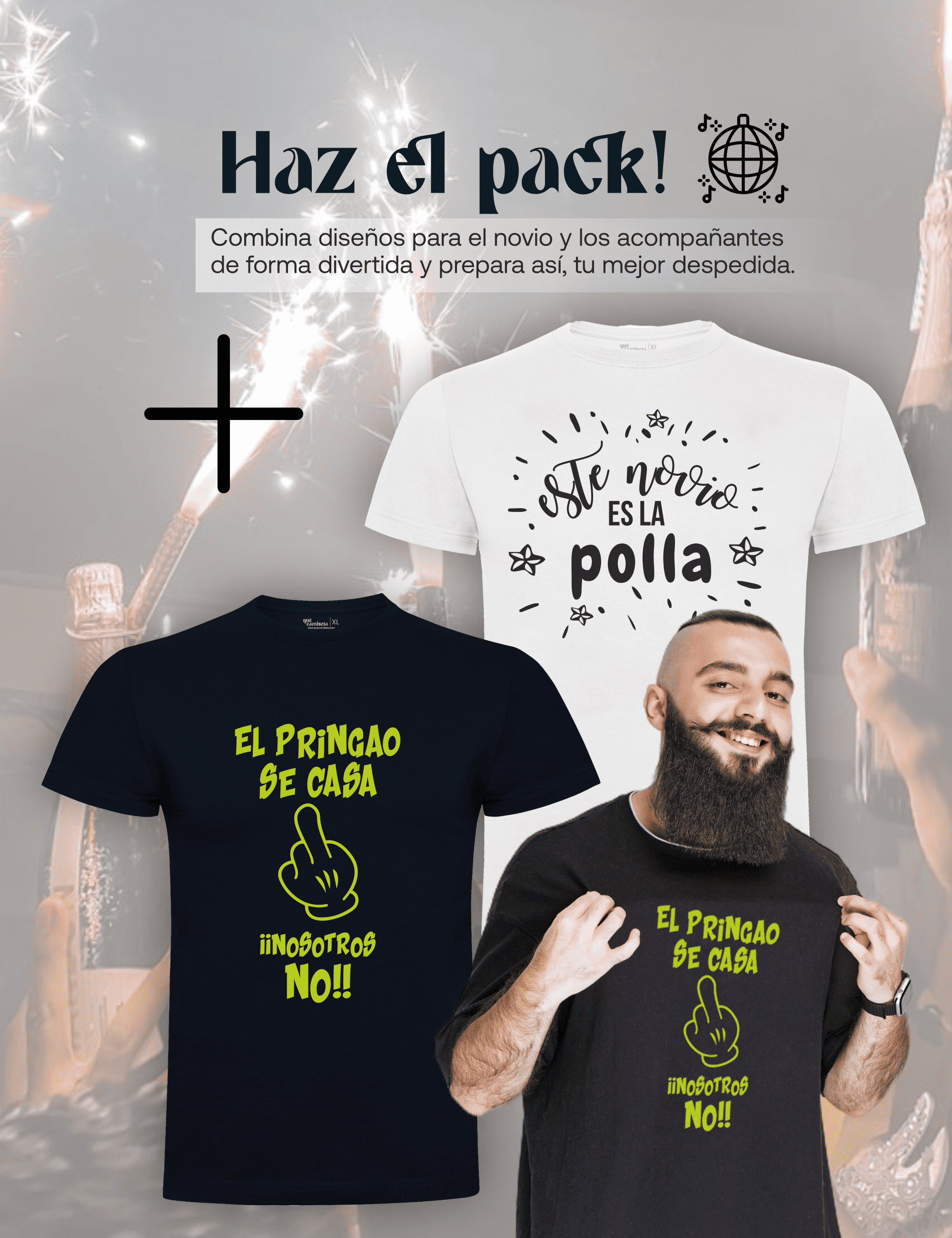 Camiseta "El pringao se casa" para despedida de soltero – Disponible en varios colores.
