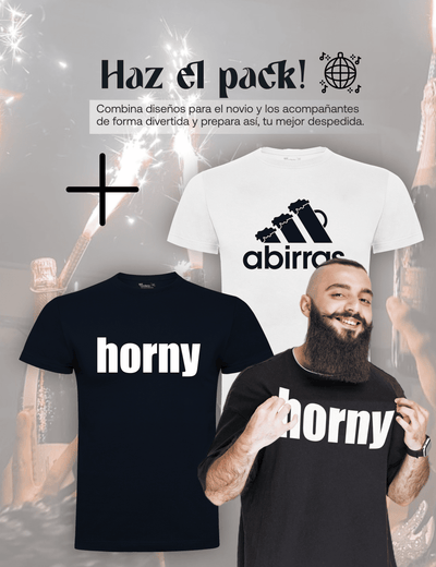 Camiseta "Horny" para despedida de soltero – Disponible en varios colores.