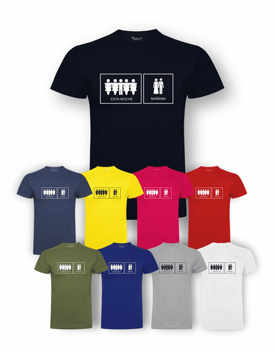 Camiseta de despedida de soltero "Hoy/mañana" junto a la camiseta de los amigos – Pack recomendado.