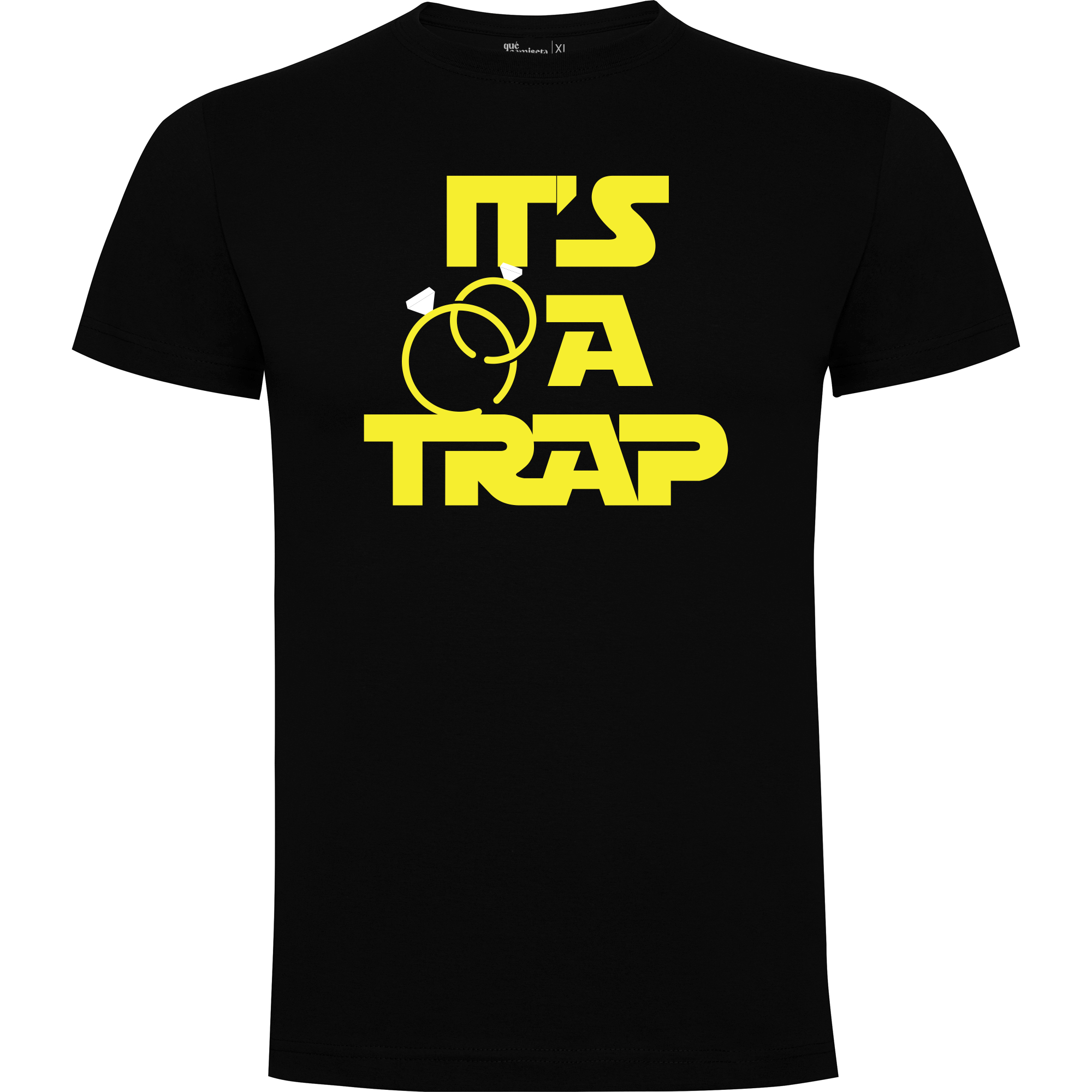 Camiseta despedida de soltero para amigos del novio en algodón orgánico – Diseño it's a trap – Color negro