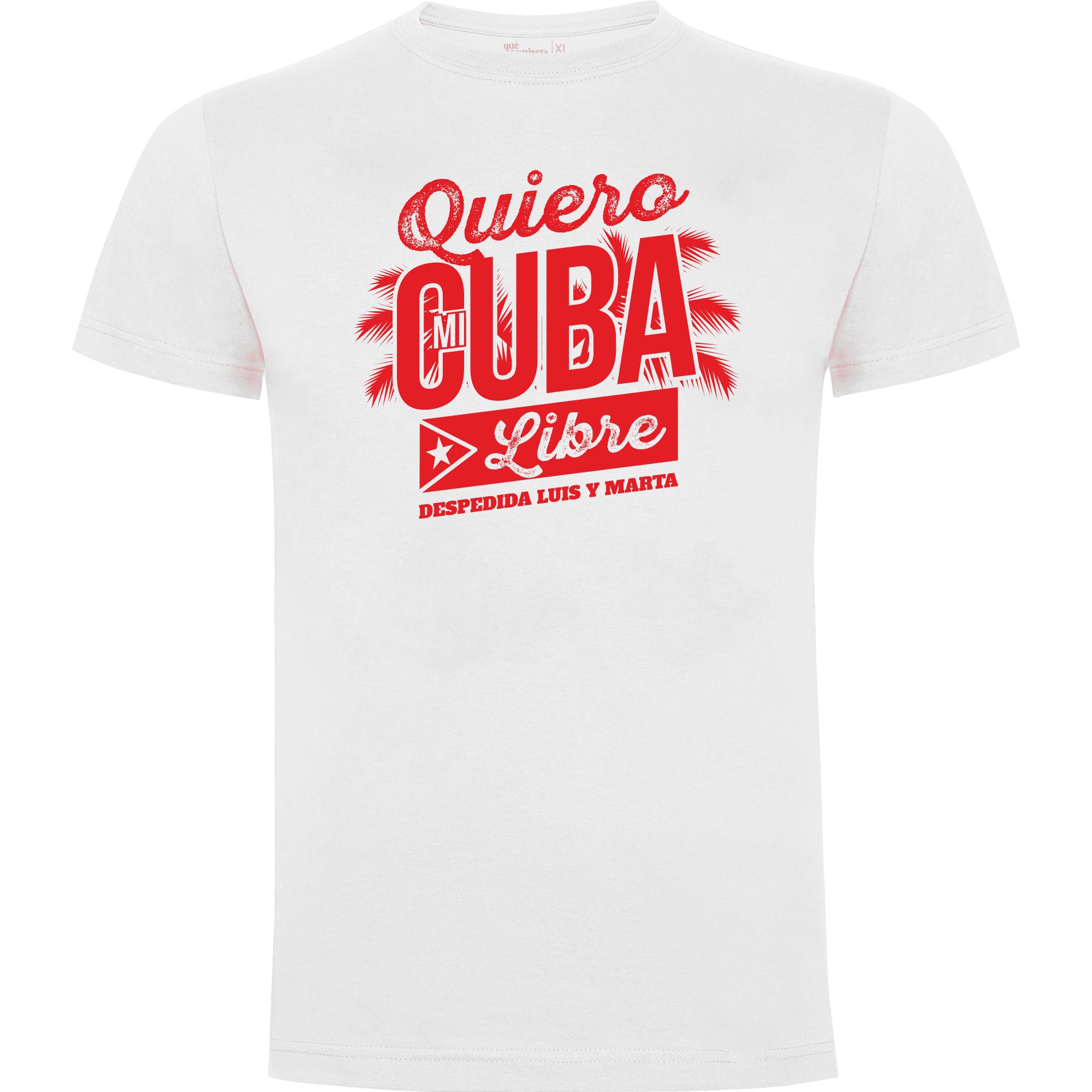 Camiseta despedida de soltero para amigos del novio en algodón orgánico – Diseño Quiero mi cubalibre – Color blanco