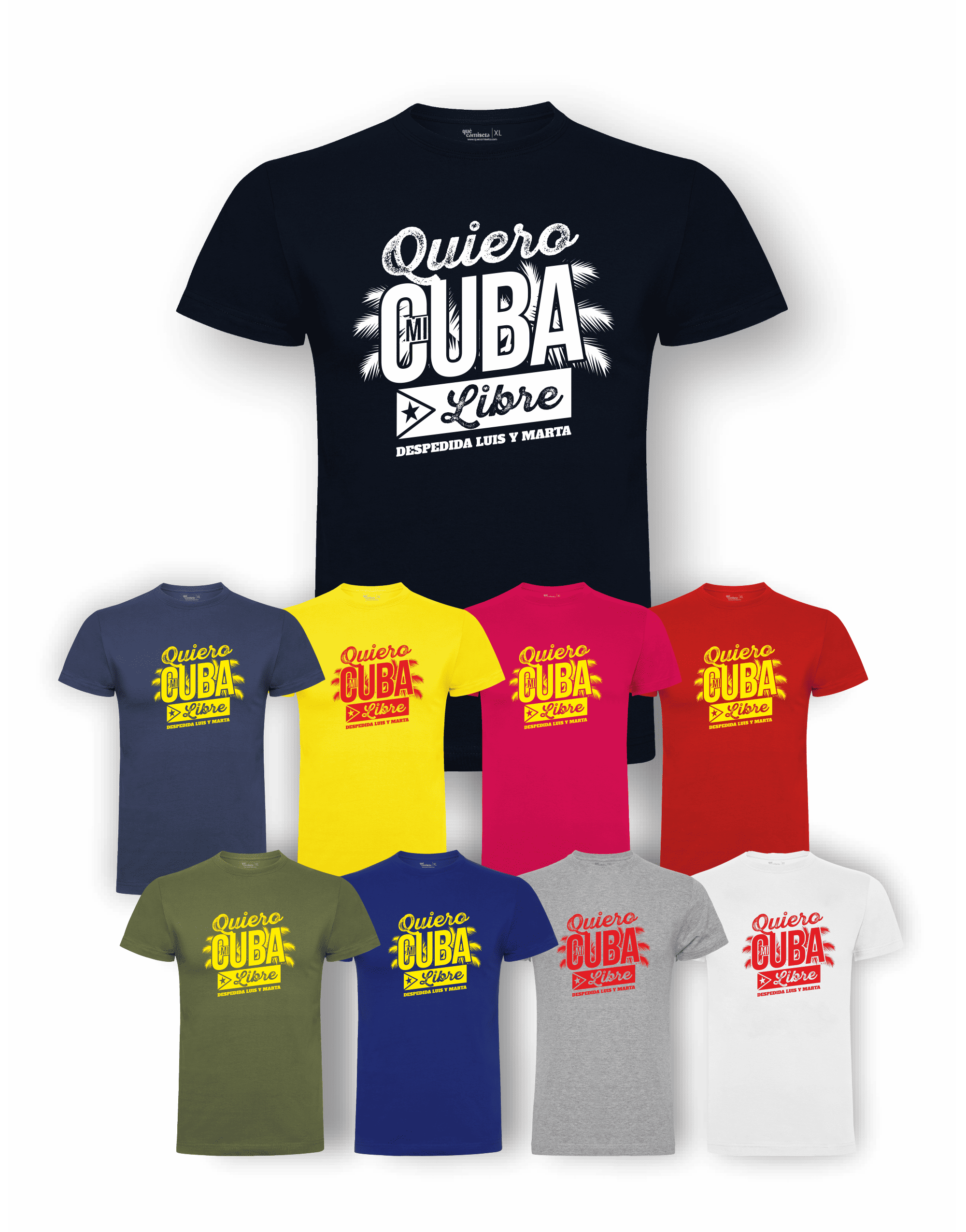 Camiseta de despedida de soltero "Quiero mi cubalibre" junto a la camiseta de los amigos – Pack recomendado.