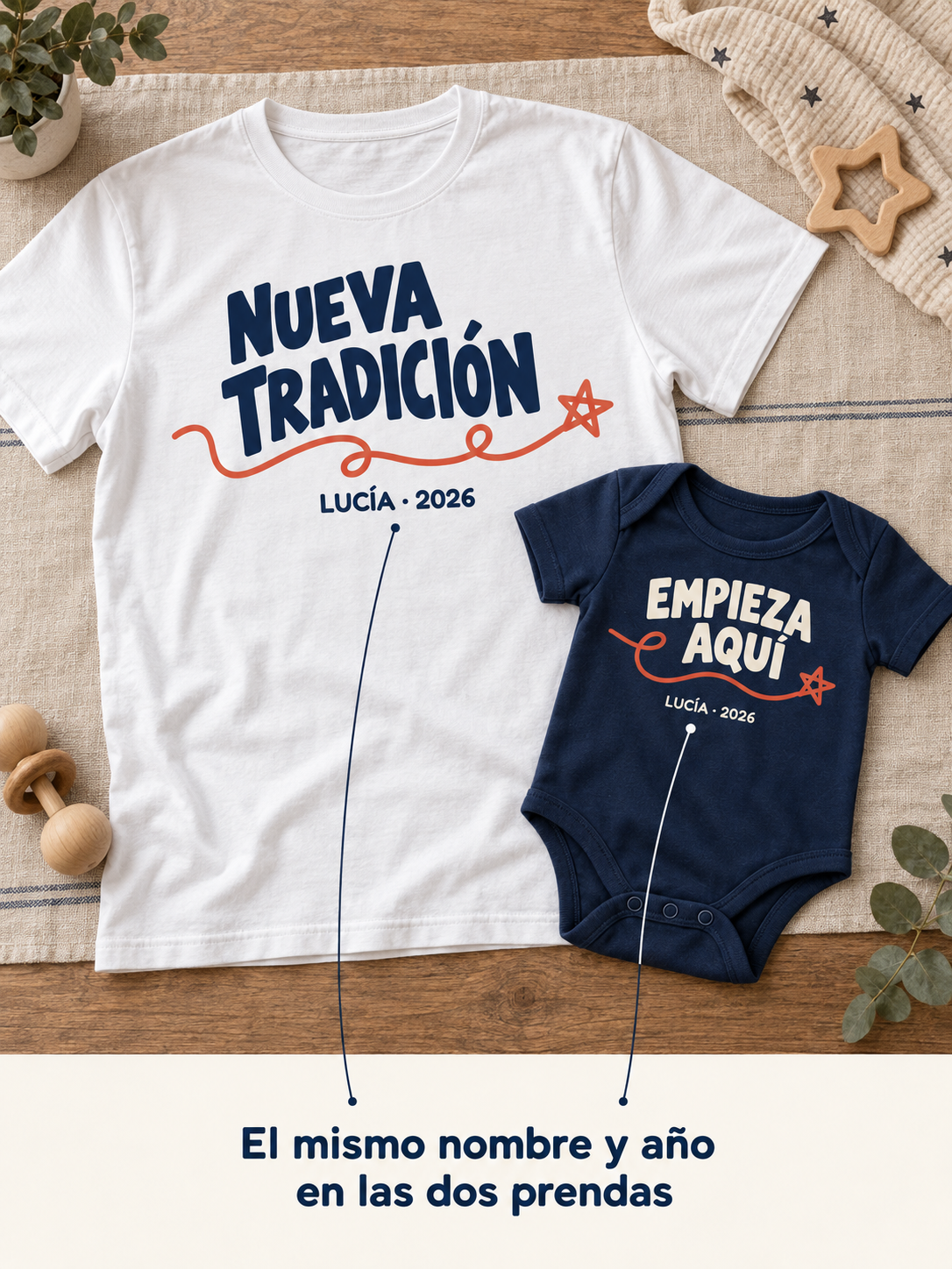 Nueva tradición — Pack personalizado para papá y bebé