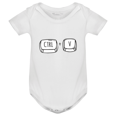 Body Bebé Manga Corta color blanco - Diseño Copiar y Pegar