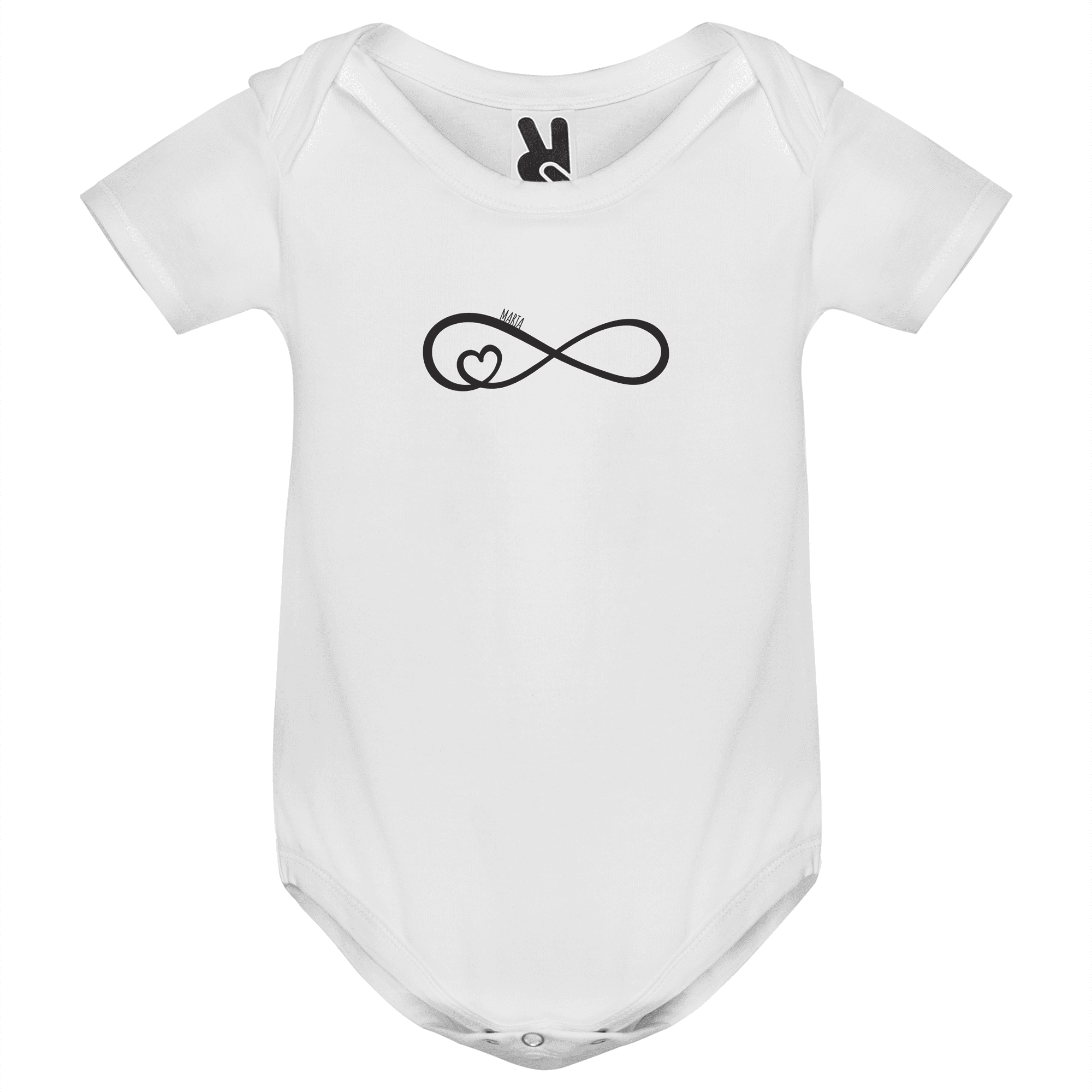 Body Bebé Manga Corta color blanco - Diseño 'Corazón infinito' para el Día de la Madre