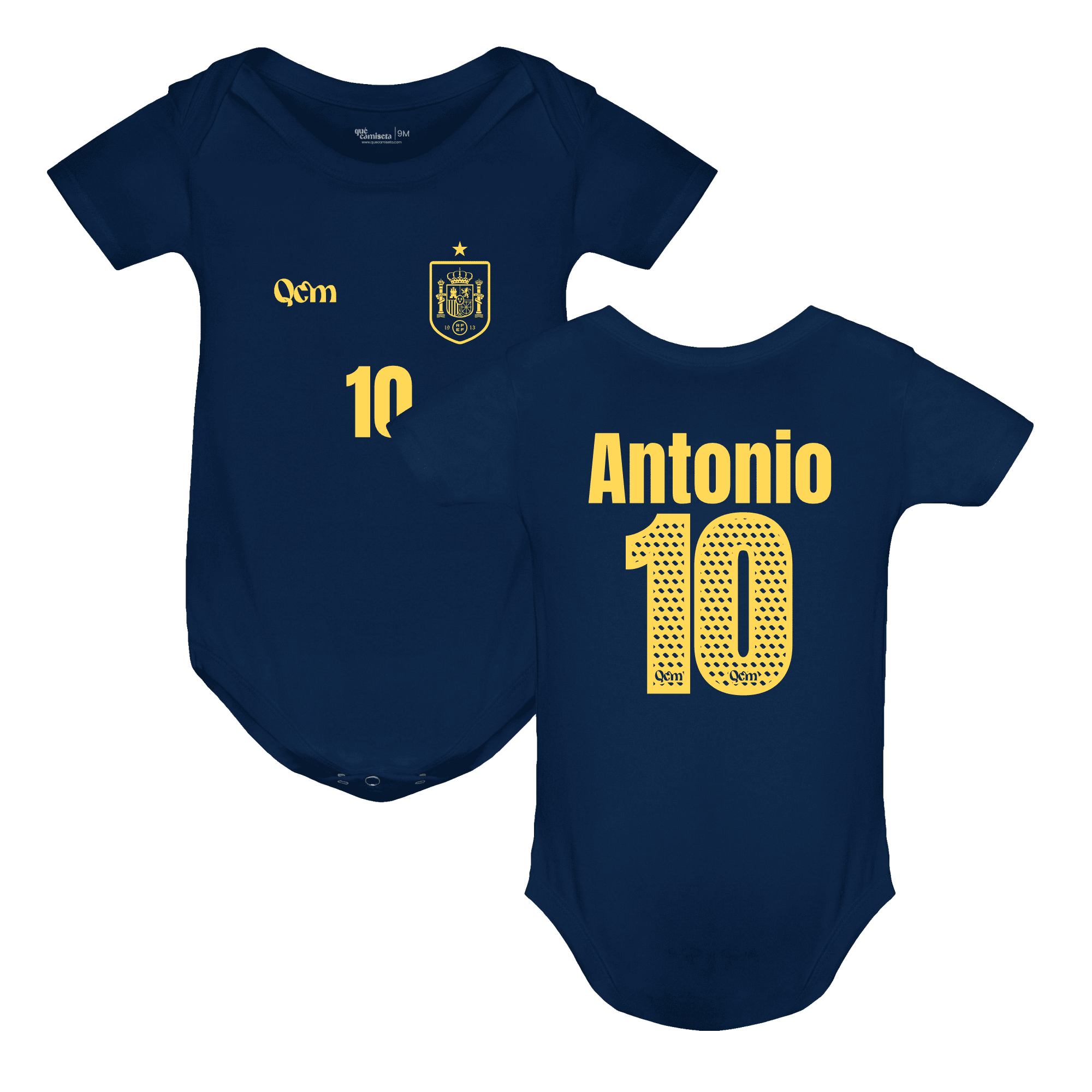 Body de fútbol para bebé personalizado estilo España – no oficial