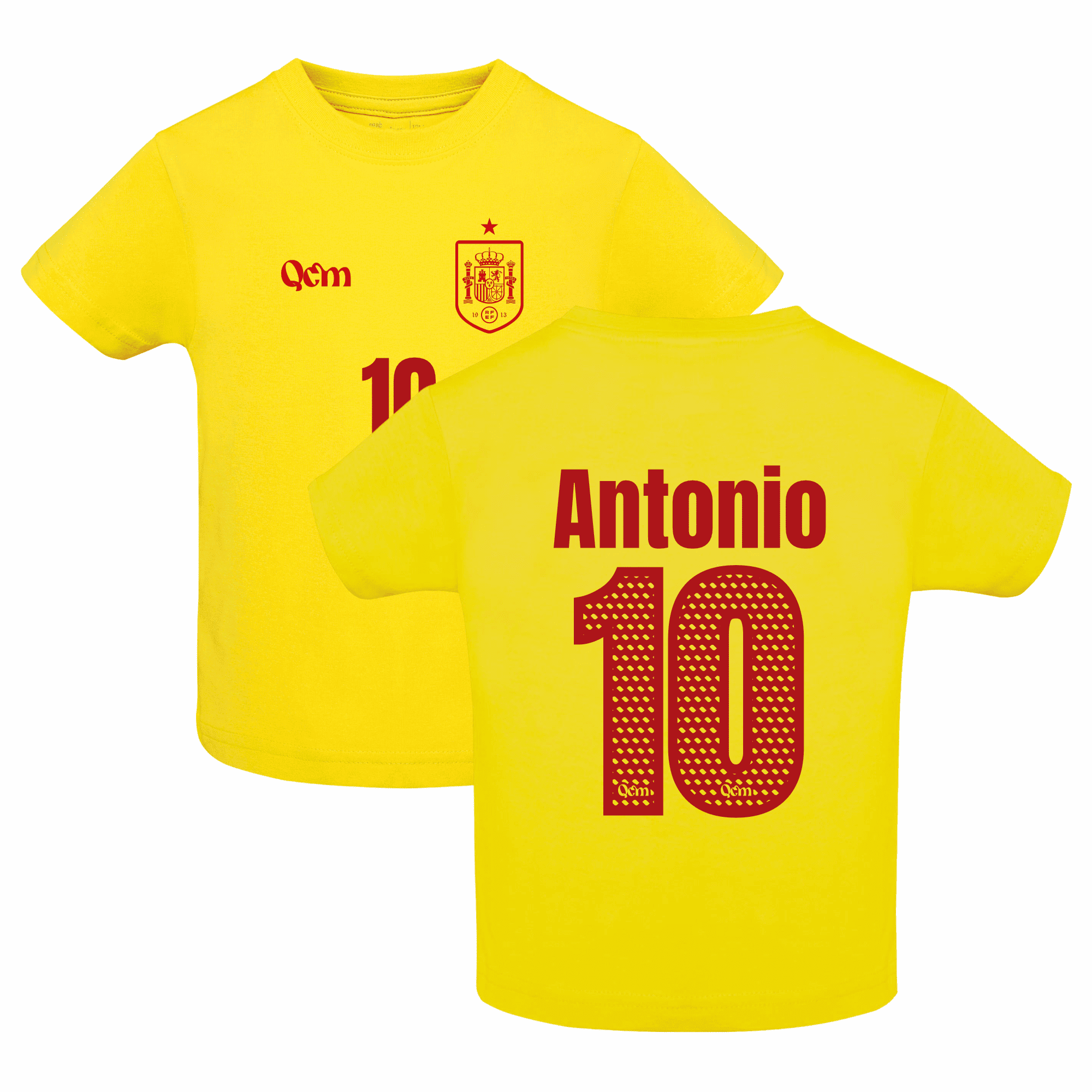 Camiseta de fútbol para niño personalizada estilo España – no oficial