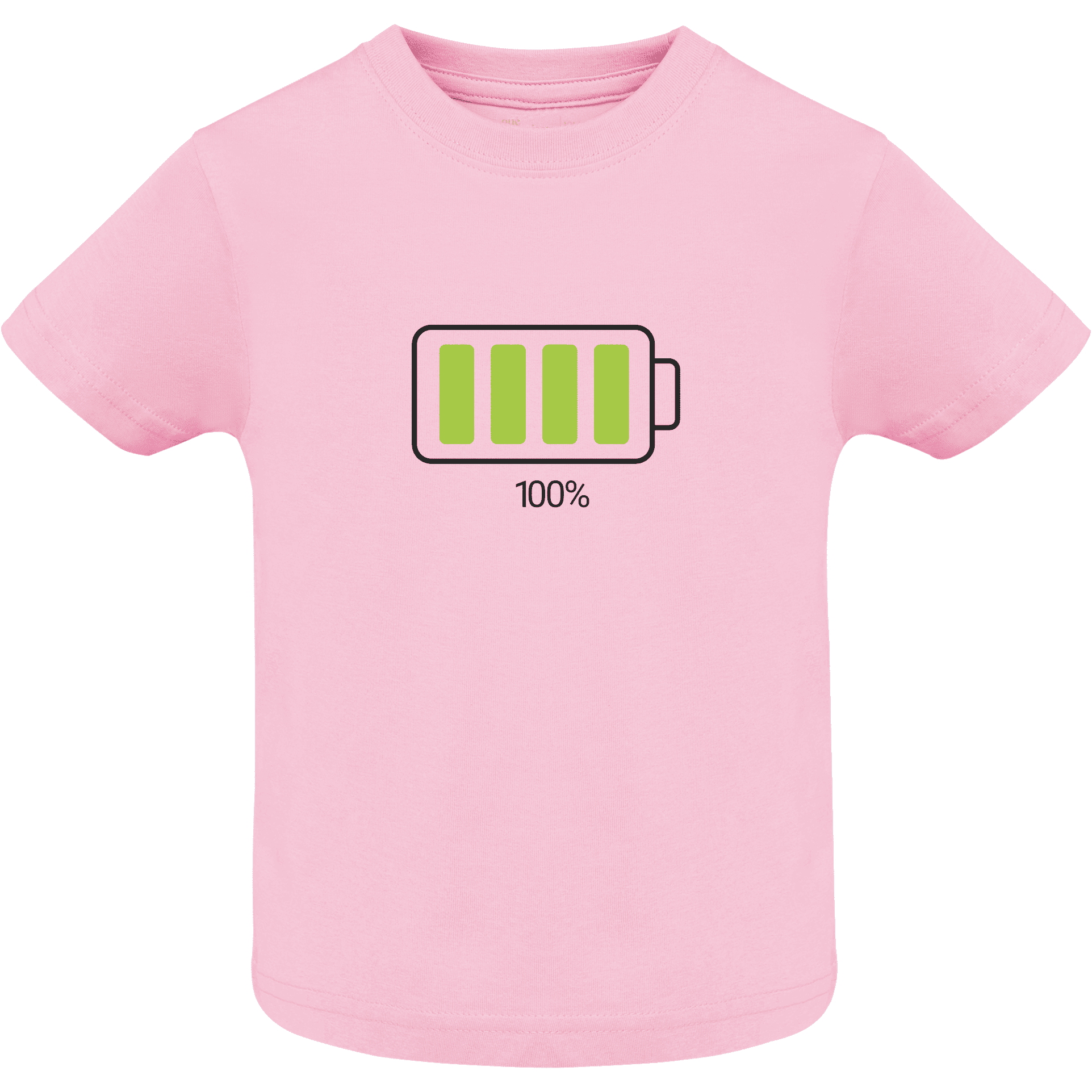 Camiseta Bebé Manga Corta color rosa claro - Diseño 'Batería descargada' para el Día de la Madre