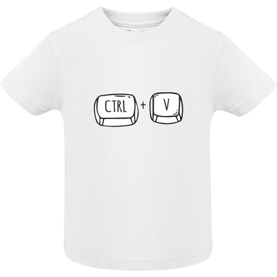 Camiseta Bebé Manga Corta color blanco - Diseño Copiar y Pegar