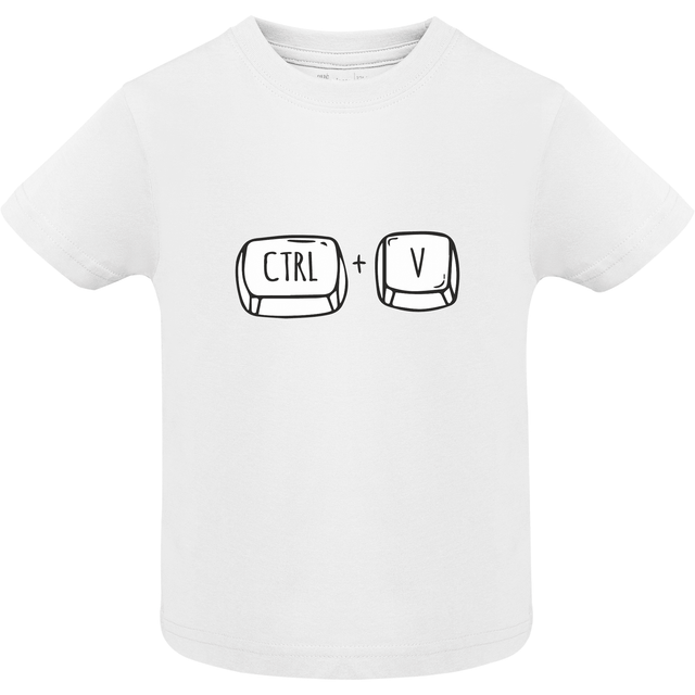 Camiseta Bebé Manga Corta color blanco - Diseño Copiar y Pegar