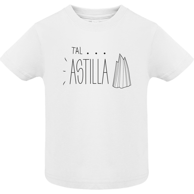 Camiseta Bebé Manga Corta color blanco - Diseño De tal palo tal astilla